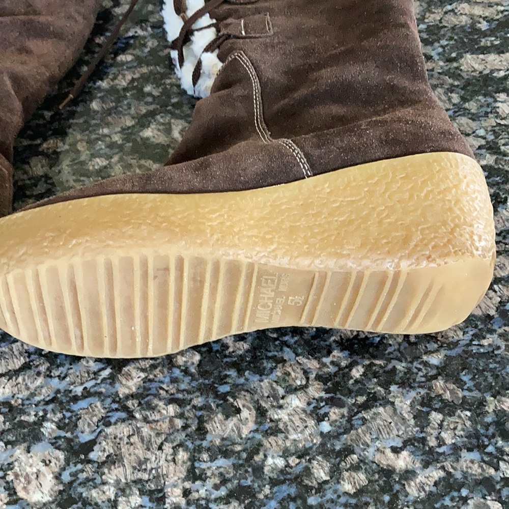 MICHAEL KORS WOMEN SHEARLING LACE UP WEDGE BOOTS SIZE 5.5 - Picture 7 of 10
